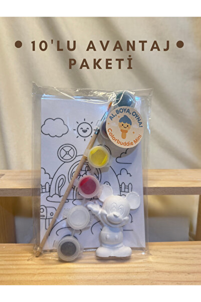 colorbuddie 10'lu Avantaj Paketi Mickey Mouse Al-Boya-Oyna Boyama seti