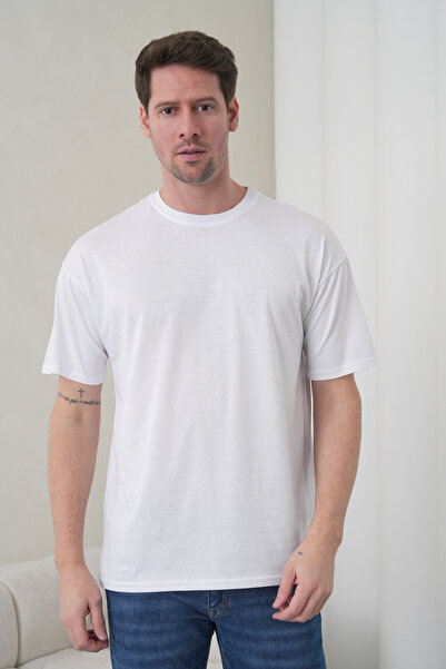 caddekombin تي شيرت رجالي من جيمس مصنوع من القطن الأبيض بقصة مريحة وعادي