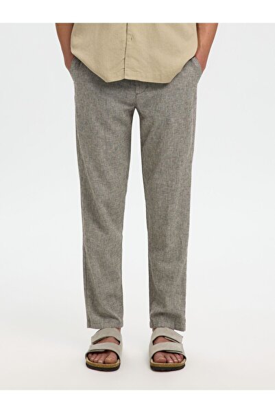 SELECTED Hose Slim Tapered Leinenmix