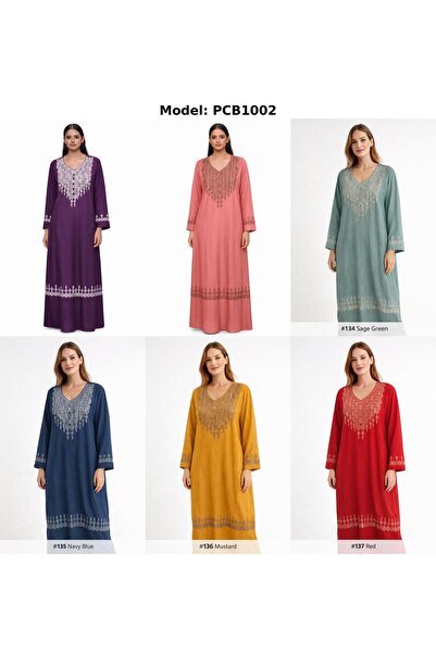 Kareem Miss Salma Women's Cotton jalabiya with luxurious oriental embroidery,...