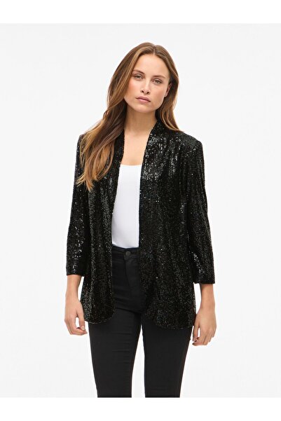 VILA Blazer Cropped-Ärmel Pailletten