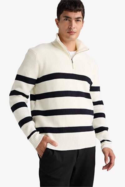 DeFacto Zippered Collar Knitwear Sweater F7110Ax25Wn