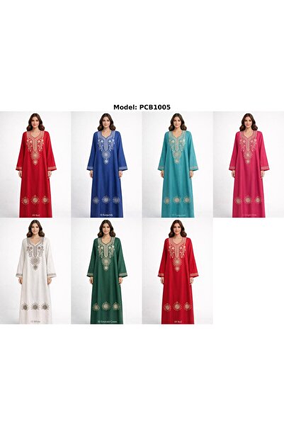 Kareem Miss Salma Women's Cotton jalabiya with luxurious oriental embroidery,...