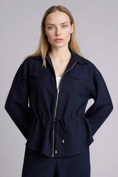 DeFacto Relax Fit Lan mešovita košulja sa rajsferšlusom G8962AX26SP