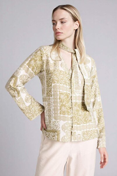 DeFacto Shawl Collar Patterned Shirt G8960Ax26Sp