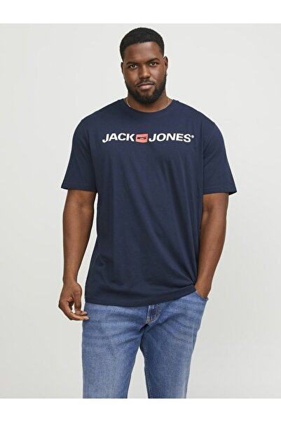 Jack & Jones Plus Ανδρικό μπλουζάκι με λογότυπο Jjecorp σε μπλε ναυτικό χρώμα...