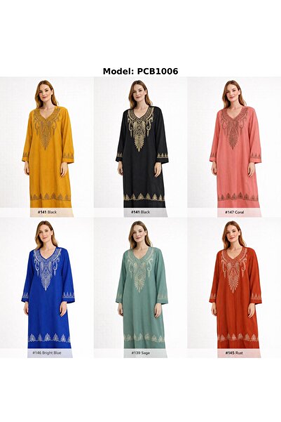 Kareem Miss Salma Women's Cotton jalabiya with luxurious oriental embroidery,...