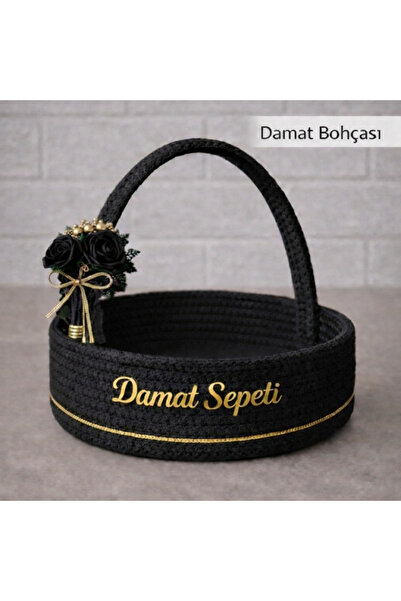 RH GALAXİ TEKSTİL Hasır Damat Bohçası Sepeti – Erkek Hediye Sunum Sepeti – De...