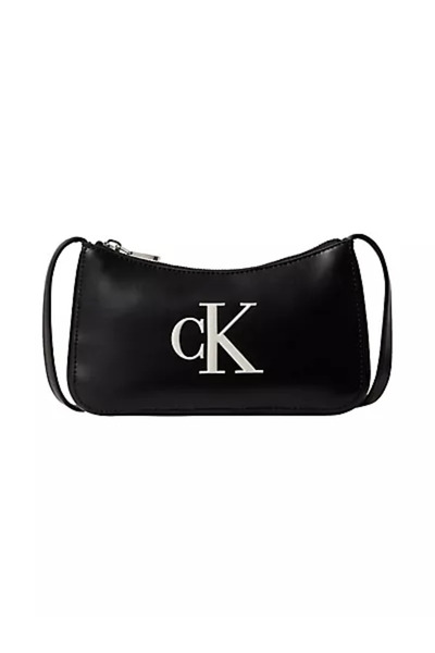 Calvin Klein Women's Ck Logo Patterned Adjustable Strap Zippered Black1 Shoul...