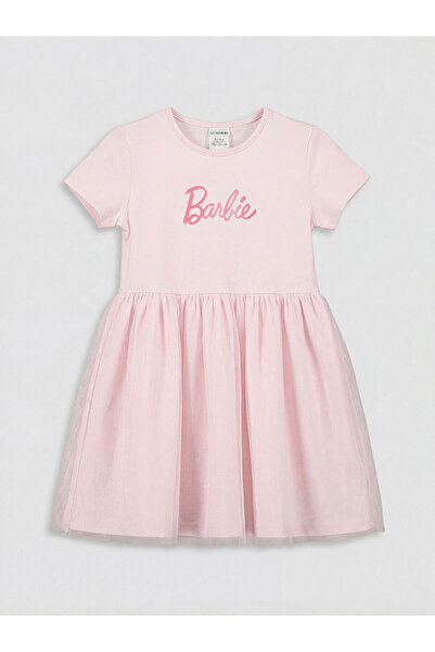 LC Waikiki Pink Barbie Printed Girls Tutu Dress