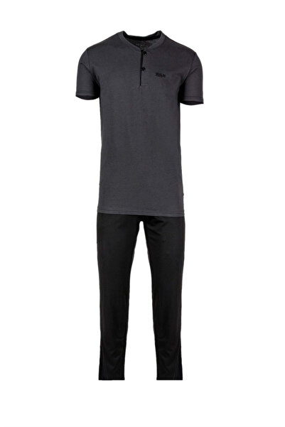 BSM Men's gray and black pajama set (two pieces)