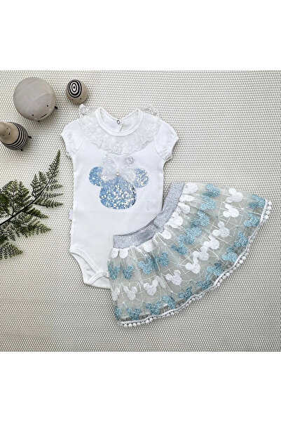 Generic Brand 1-2-3 Years Old Sequined Mickey Embroidered Short Sleeve Brode ...