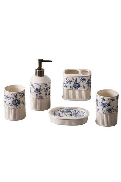 Arabest Bathroom Storage Set,Five Pieces,Ceramic Material,Smooth and Easy to ...