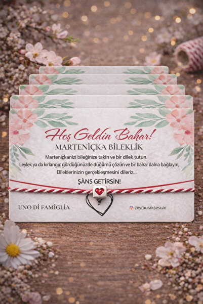 Uno Di Famiglia 5 li kalpli Şans bilekliği , marteniçka bileklik , Mart bilek...