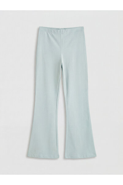 LC Waikiki مجموعة إلسيفا - بنطلون بناتي أزرق اللون بخصر مطاطي واسع من الأسفل ...