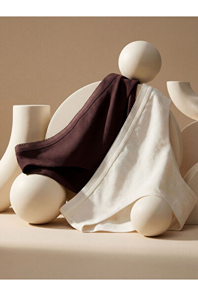 LC Waikiki مجموعة ميرال من سراويل البيكيني الوردية المقطوعة بالليزر، قطعتان