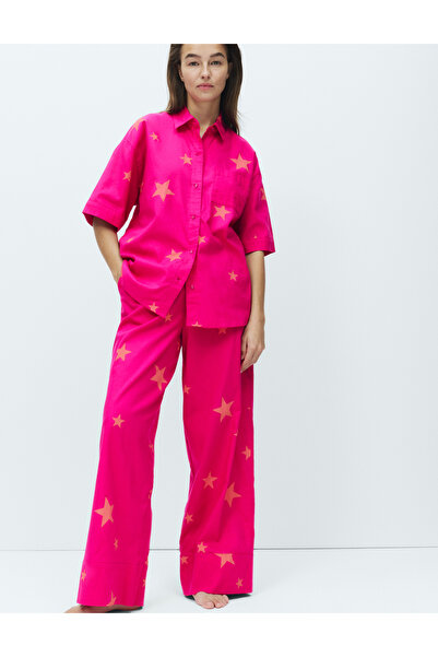 Marks & Spencer Saf Pamuklu Desenli Pijama Takımı