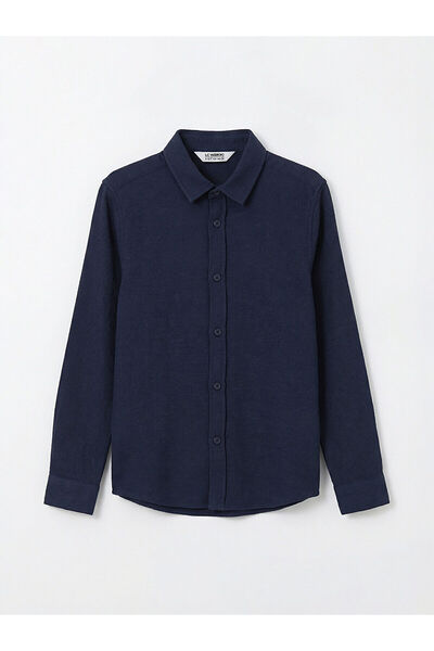 LC Waikiki قميص إلسيفا كوليكشن للأولاد باللون الأزرق الداكن