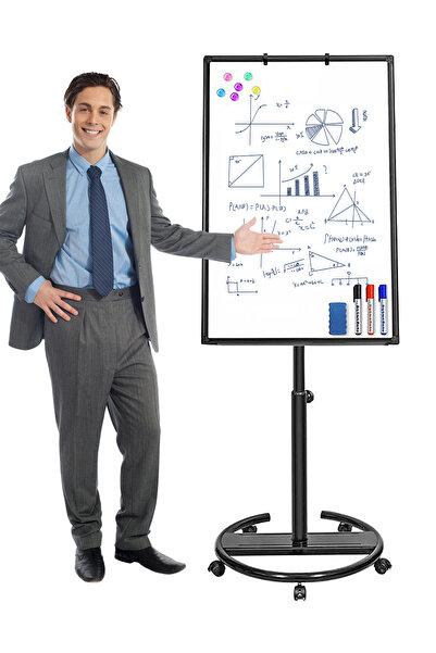 KidLe Dry Erase Boards Rolling Whiteboard, Mobile Round Base Whiteboard