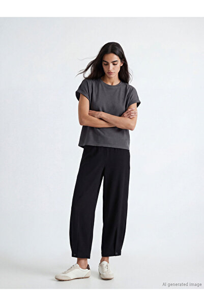 LC Waikiki YK PLUS Γυναικείο Παντελόνι με Ελαστική Μέση και Υφή