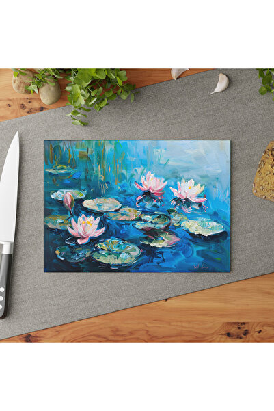Generic Brand Rustic Tempered Glass Cutting Board, Stylish and Durable Design