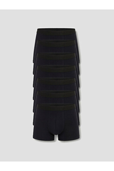 LC Waikiki Siyah Standart Kalıp Pamuklu Esnek Erkek Boxer 7'li