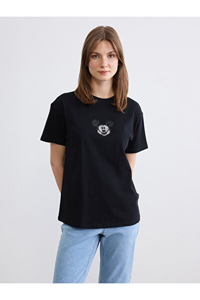 LC Waikiki Ozmarka New Season Crew Neck Mickey Mouse Printed Women's T-Shirt