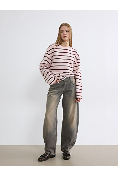 LC Waikiki بنطلون جينز نسائي من مجموعة إلسيفا باللون البني