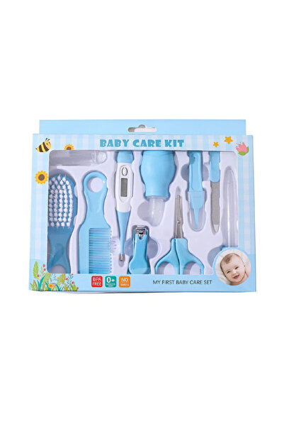 Other Ten piece set of baby nail clipper thermometer care tools blue