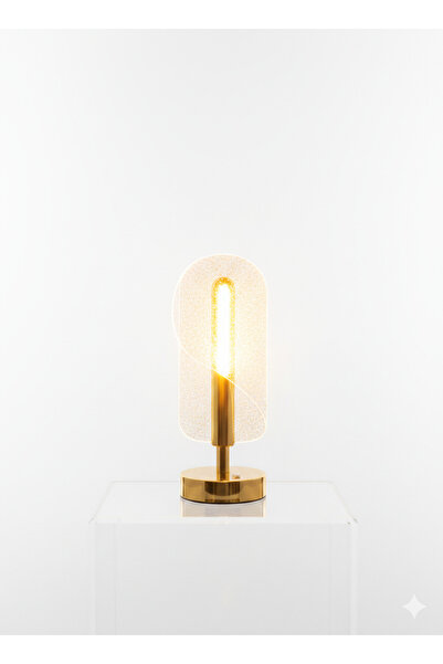 DUX Luxury Gold Crystal LED Table Lamp - Modern Ambient Desk Light for Bedroo...