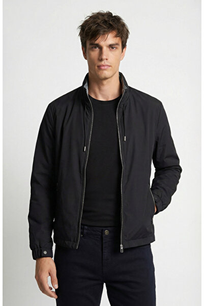 Network Lacivert Dik Yaka Mont