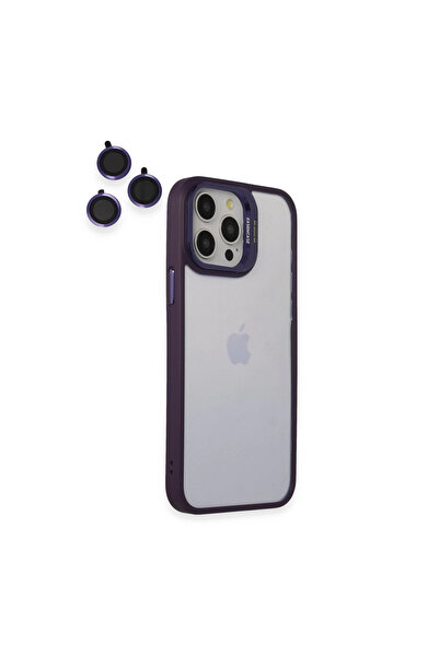 eco port غطاء حماية لآيفون 14 برو من جوكو مع حامل عدسة روبلوكس - أرجواني