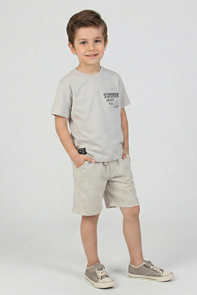 Dmb Set pantaloni scurți pentru băieți cu imprimeu Model tricou - cu dungi