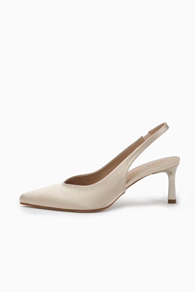 Mio Gusto Λάνα Χρυσό Χρώμα Σατέν Γυναικείο Παπούτσι με τακούνι