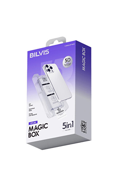 eco port واقي شاشة آيفون 15 برو ماكس بيلفيس 5 في 1 ثلاثي الأبعاد - أسود