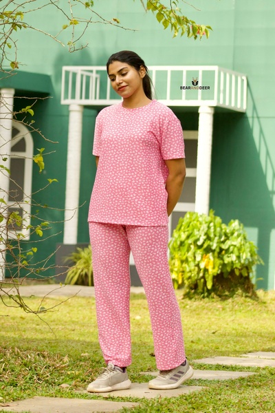 KIDONUS Light Pink Ditsy Floral Co-ordset