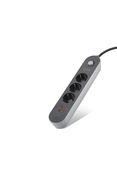 shopwave كابل تمديد محمي من التيار الحراري 3 مقابس + 2X USB + Type-C مع مفتاح...