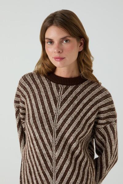inspiration Akasya Vani̇ze Sweater Brown