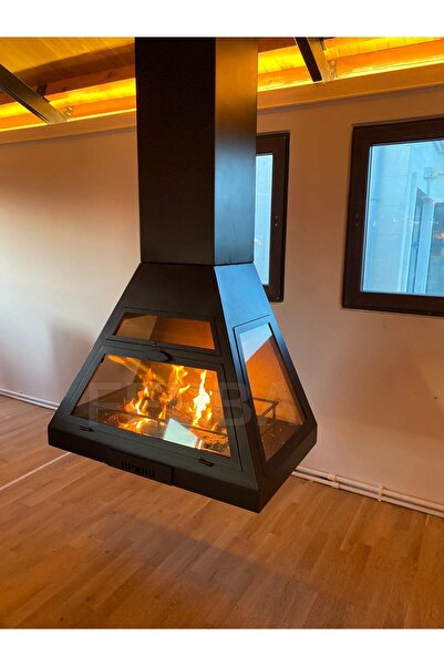 özgürce Şık Prizmatik Asma Şömine, Modern ve Estetik Tasarım