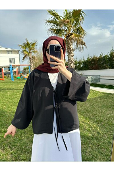 SAMSA Tie-Front 2-Tie Kimono Shirt Modern Hijab Stylish New Season Over-Skirt...