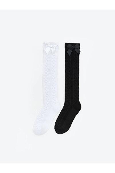 LC Waikiki LCW Детски чорапи до коляното с панделка, 2 чифта