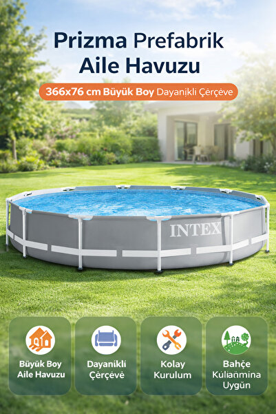 YILDIRIM OYUNCAK Prizma Prefabrik Aile Havuzu 366x76 cm | Büyük Boy Dayanıklı...