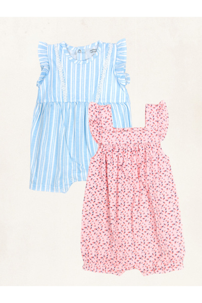 Mother's Choice By Styli Pack of 2 - Ruffle Sleeve Baby Romper