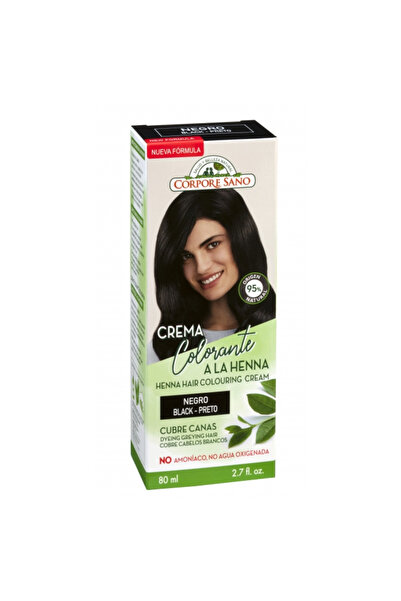 Corpore Sano Henna Cream Hair Dye, Semi-Permanent Black Corpore Sano, 60 ml