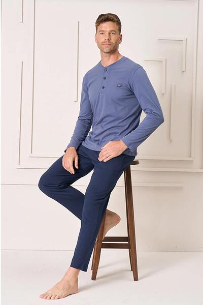 Kompedan Muška Pamučni džersej Single jersey omladinska pidžama sa prednjim d...