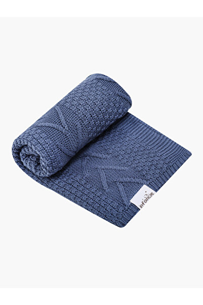 Infancie By Styli Baby Blue Organic Knitted Shawl 80 x 110 cm