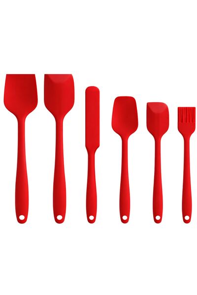 TSUMAB طقم أدوات مطبخ سيليكون أحمر فاخر - مقاوم للحرارة حتى 260 درجة مئوية | ...