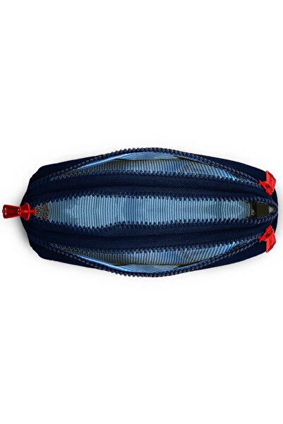 Coral High Kids Navy Blue Little Dude Patterned Three Compartment Pencil Bag 31019