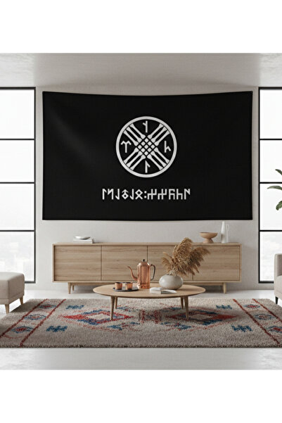 Vagonik Turkish Culture: Göktürk Embellished Wall Hanging Tapestry