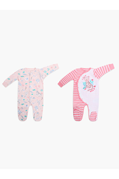 Infancie By Styli Pack of 2 - Soft Cotton Baby Footed Sleepsuit